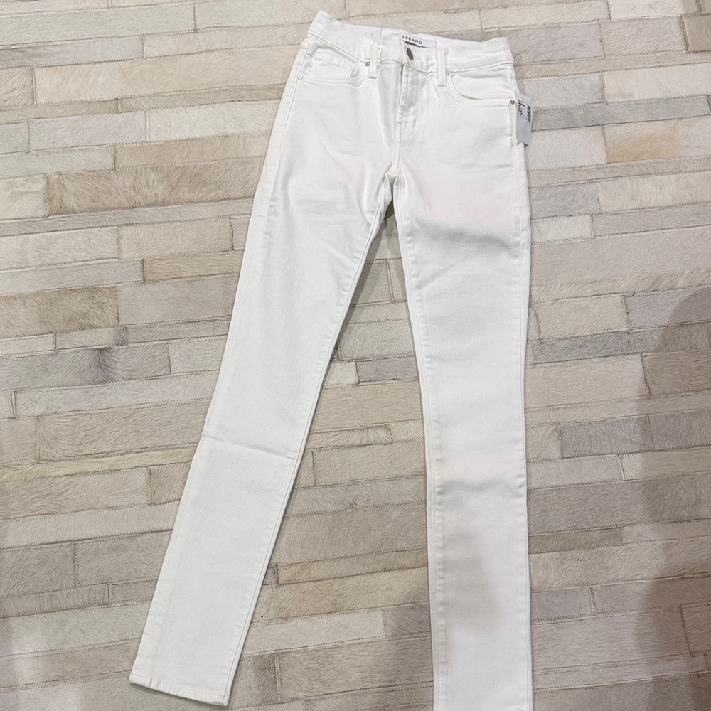 J Brand White High-Rise Skinny Jeans -